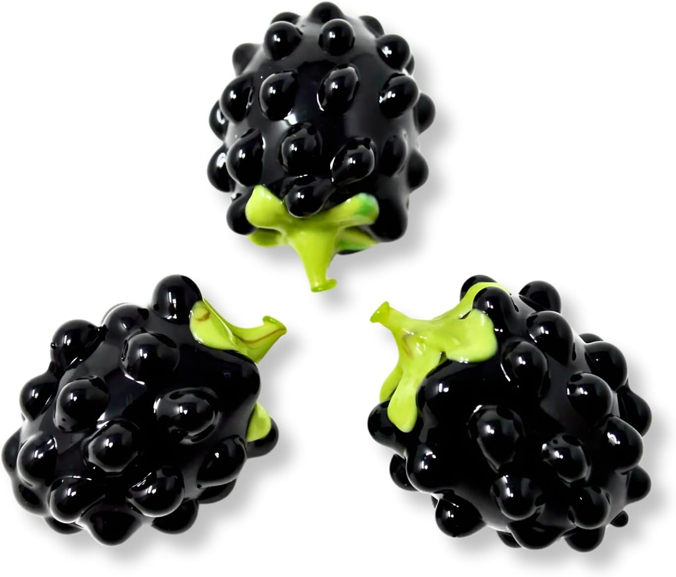 Handmade Murano Glass Blackberry Figurines 3PCS