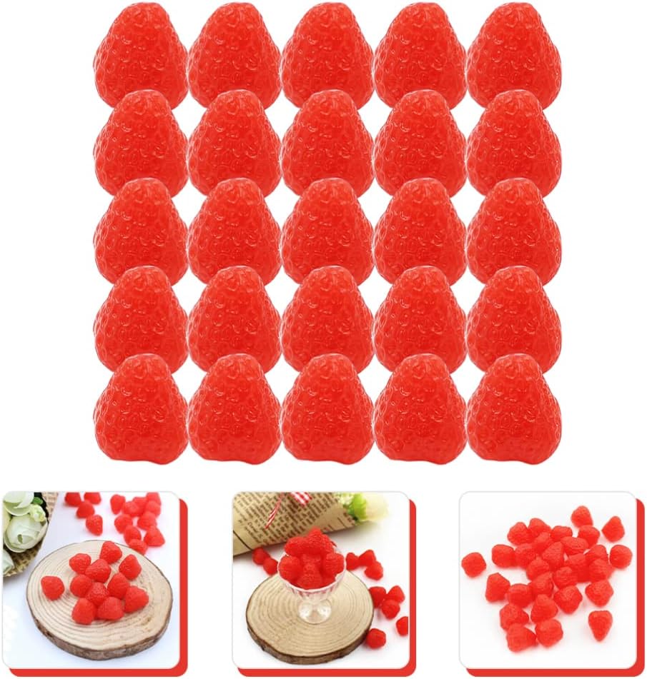 Gadpiparty 50pcs Artificial Strawberries for Home Decor and Photography