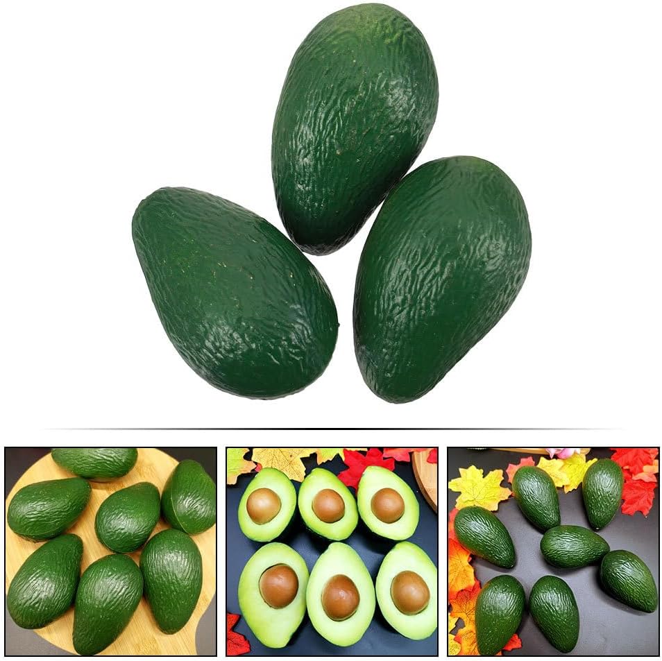 Realistic Fake Avocado Display Set of 3
