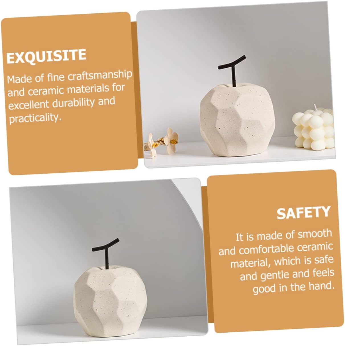 Unique Apple Ceramic Decor for Home and Desk