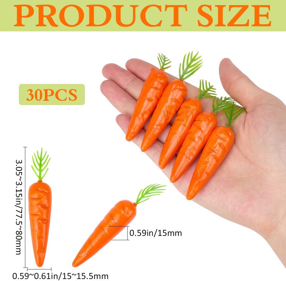 GORGECRAFT 30Pcs Artificial Mini Carrots Decorative Decorations