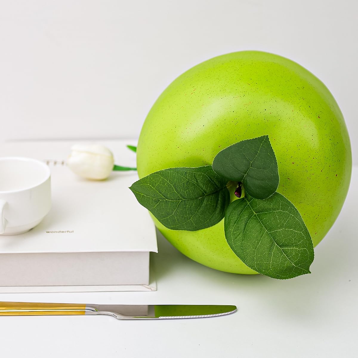 Folmywy Artificial Green Apple 74 Inch Lifelike Decoration
