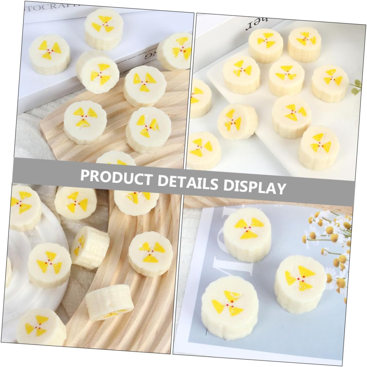 STOBAZA 10pcs Lifelike Artificial Banana Slices Decorations