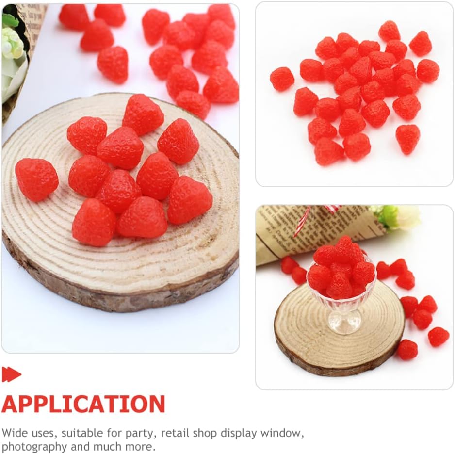 Gadpiparty 50pcs Artificial Strawberries for Home Decor and Photography