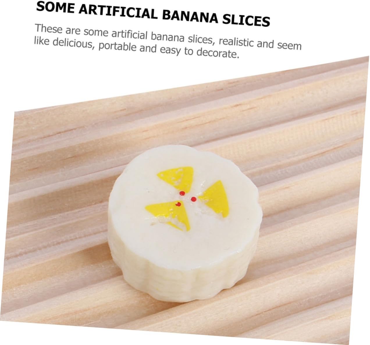10Pcs Artificial Banana Slices Realistic Decor Fruits