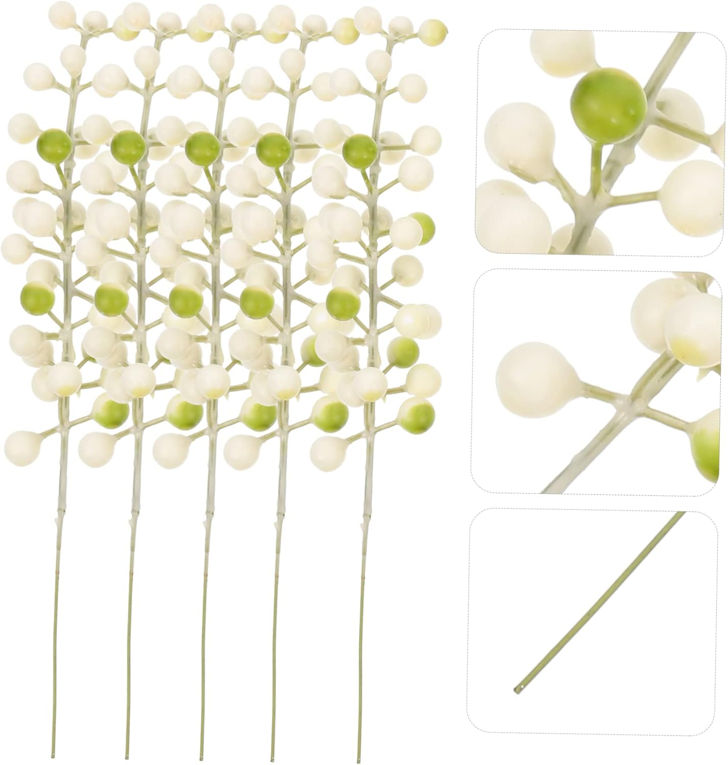 PRETYZOOM 15PCS Lifelike Blue Berry Stems Artificial Christmas Decor