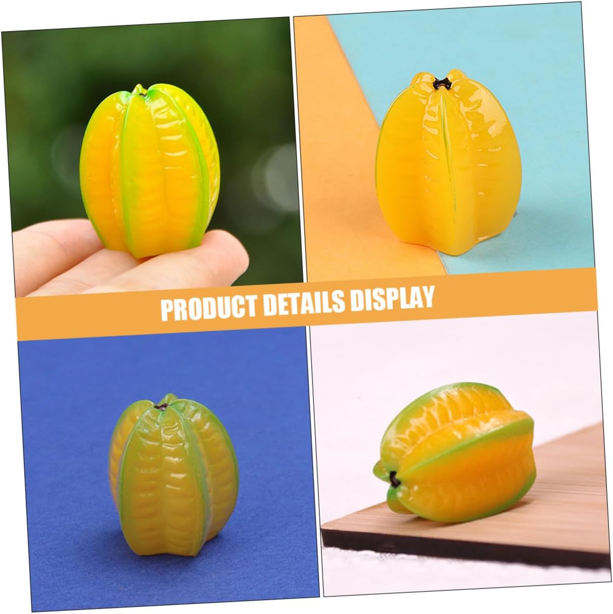 SUPVOX 6Pcs Resin Carambola Decor for Home and Kitchen