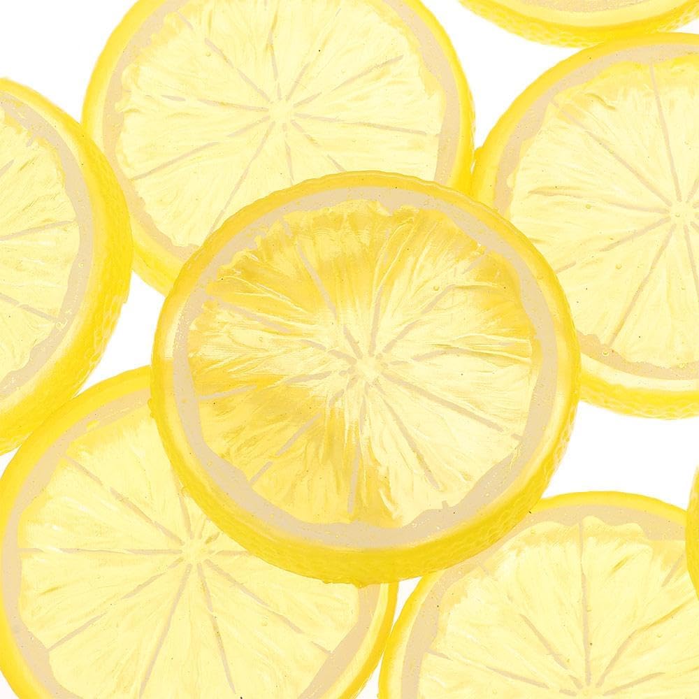 40Pcs Yellow Artificial Lemon Slices Decor