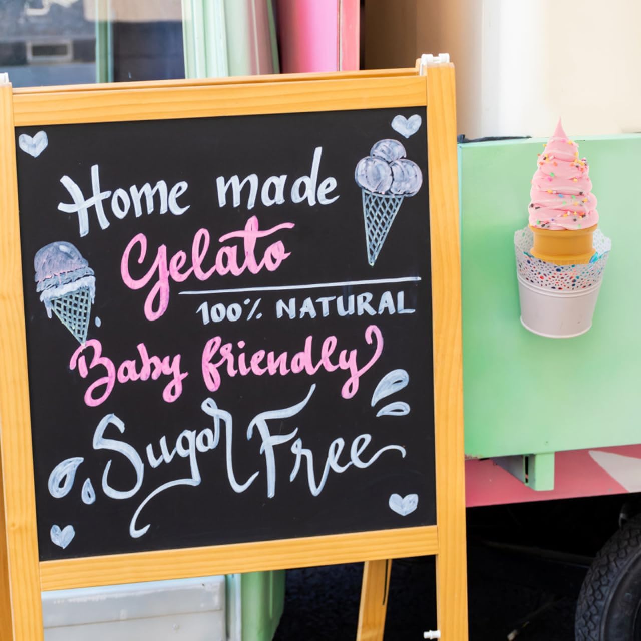 Cabilock Lifelike Ice Cream Cone Artificial Model