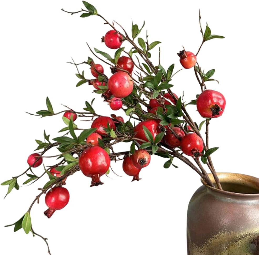 2 Pcs Artificial Fruits and Pomegranate Branches Bouquet