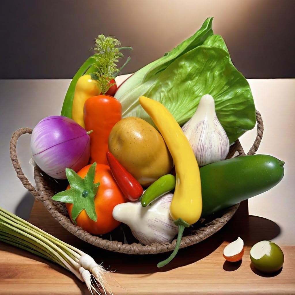 21pcs Realistic Artificial Vegetables for Kitchen Decor
