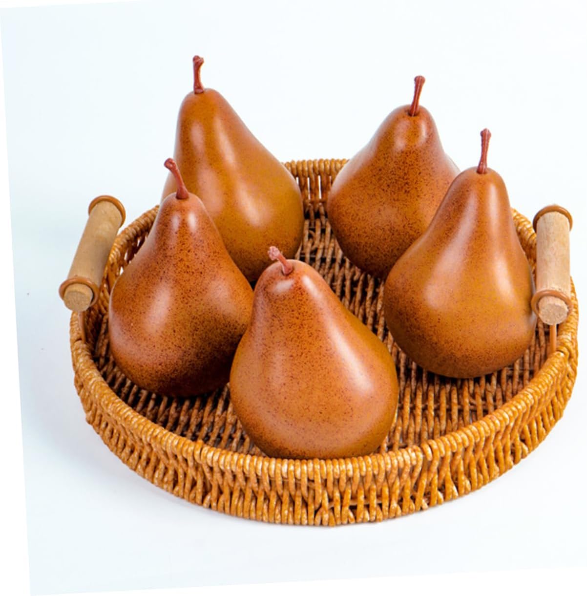 Cabilock 2Pcs Faux Pears Realistic Artificial Fruit Decor