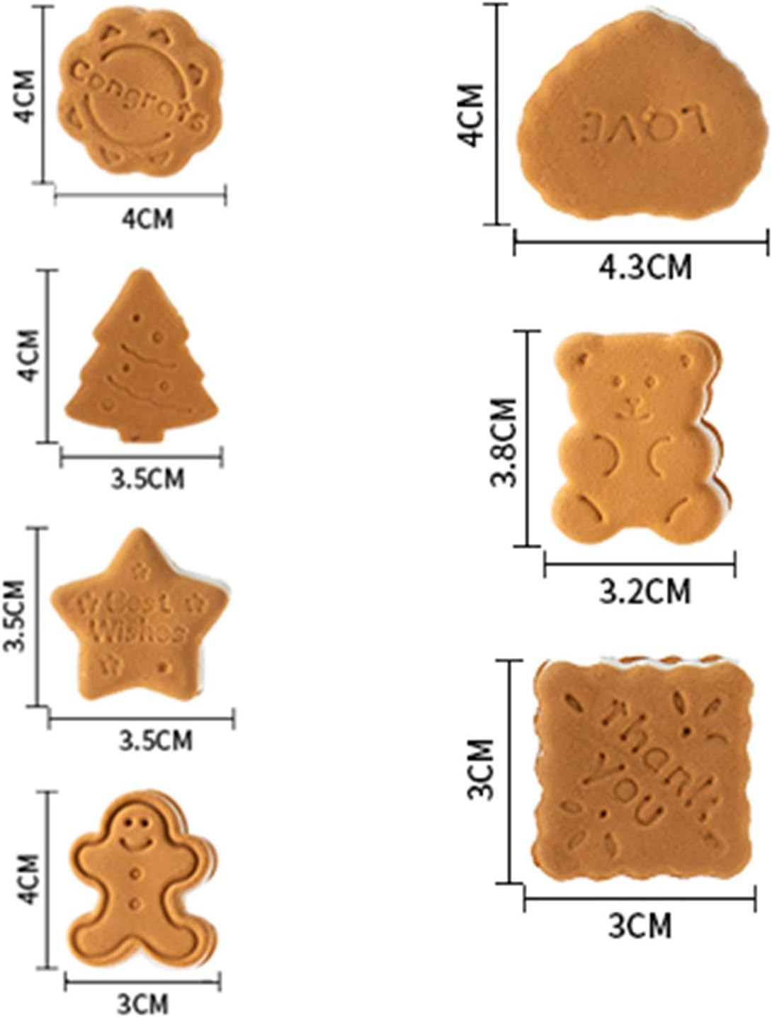 10PCS Artificial Gingersnap Cookies Decor Display Props