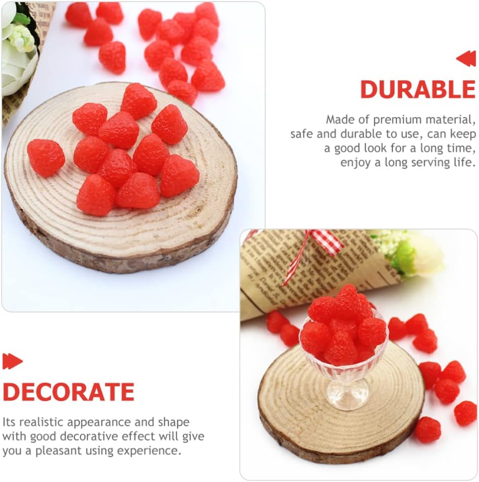 Gadpiparty 50pcs Artificial Strawberries for Home Decor and Photography