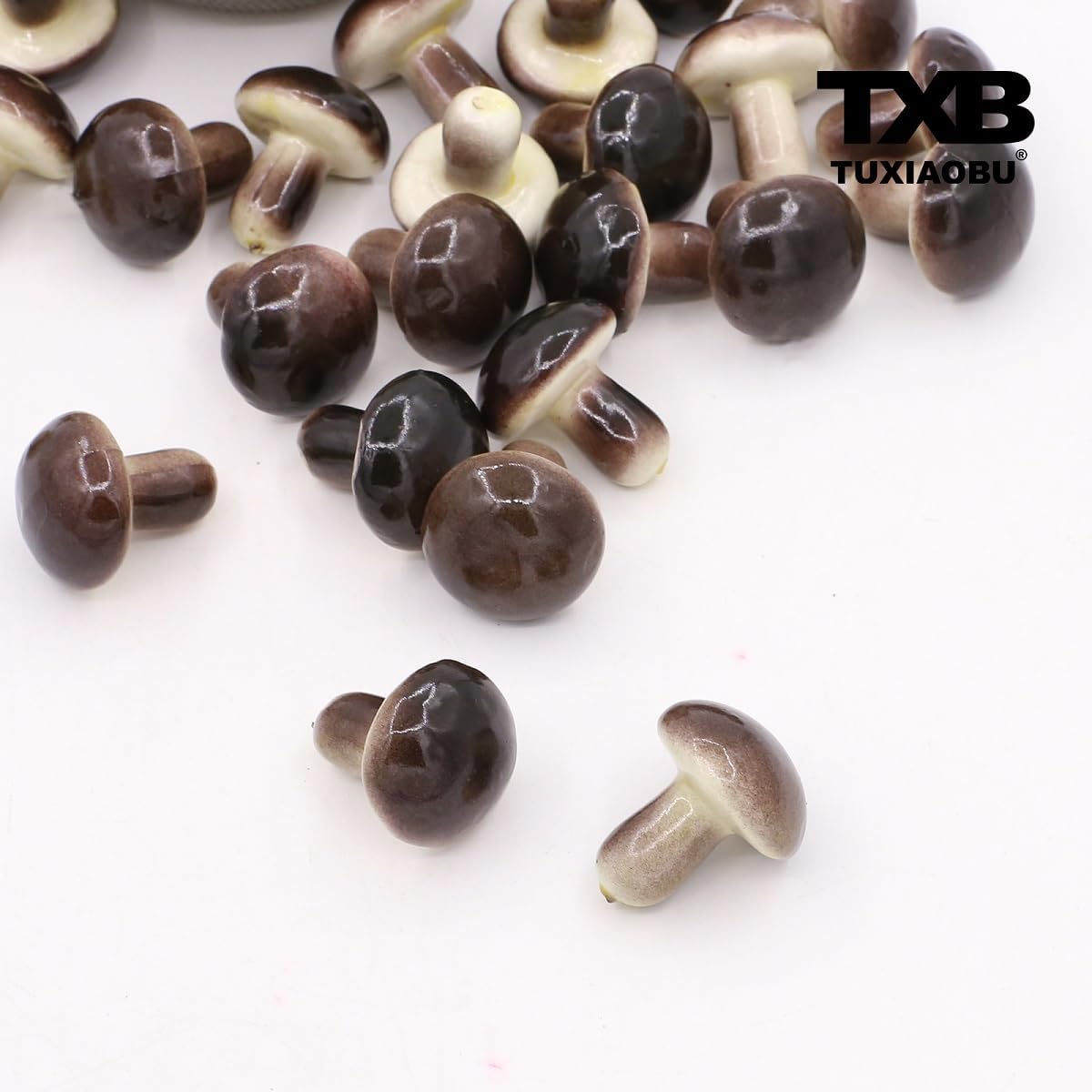 Tuxiaobu Artificial Mushroom Decorations 30 Pcs Brown