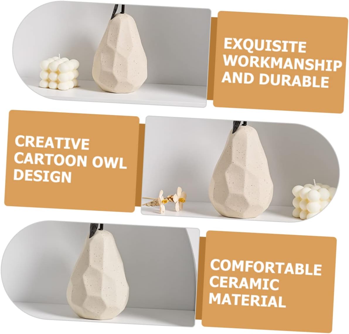 PRETYZOOM Ceramic Fruit Art Decor Sculpture Ornament