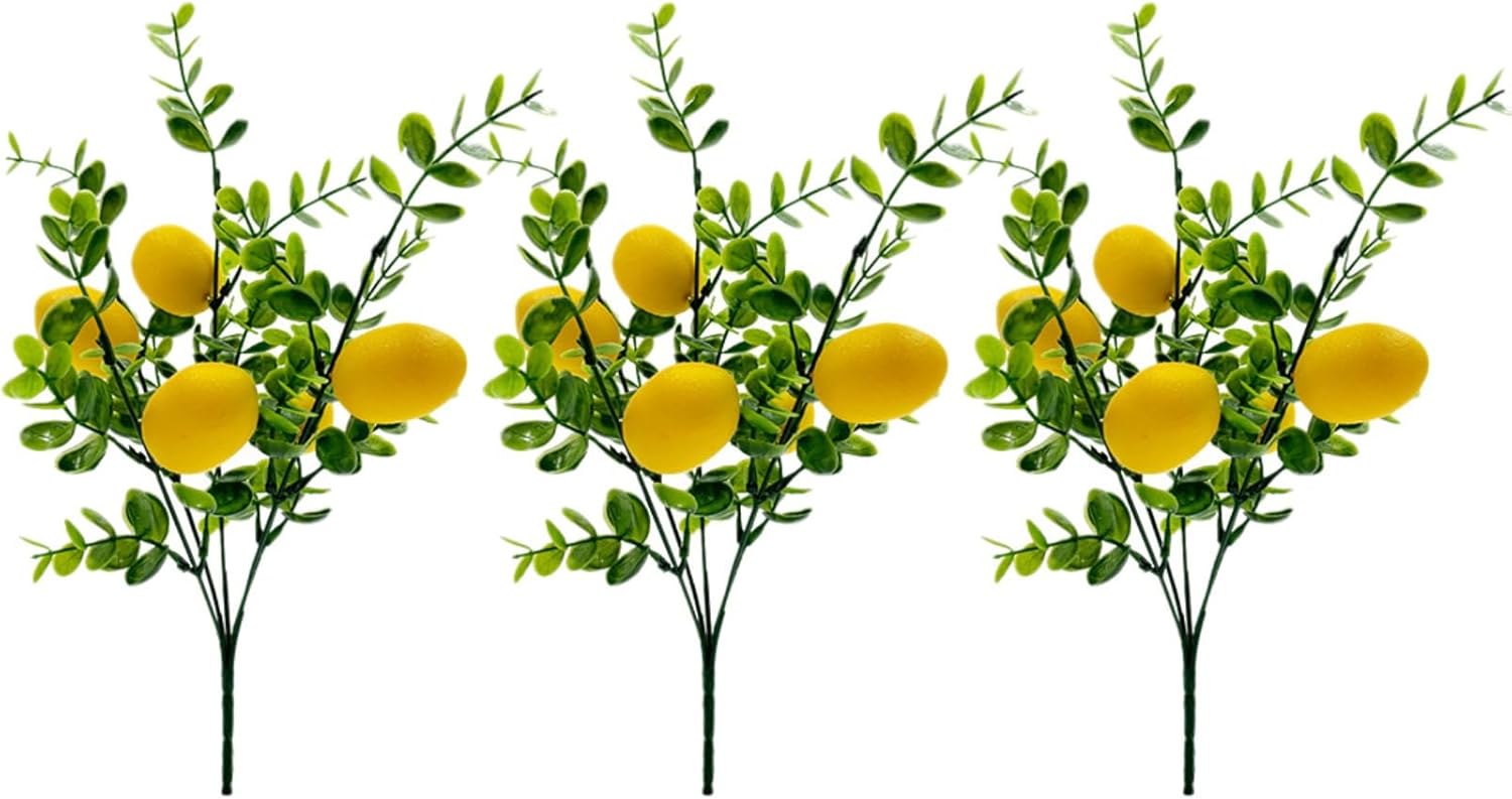 Ochine 3 Pcs Artificial Lemon Branches
