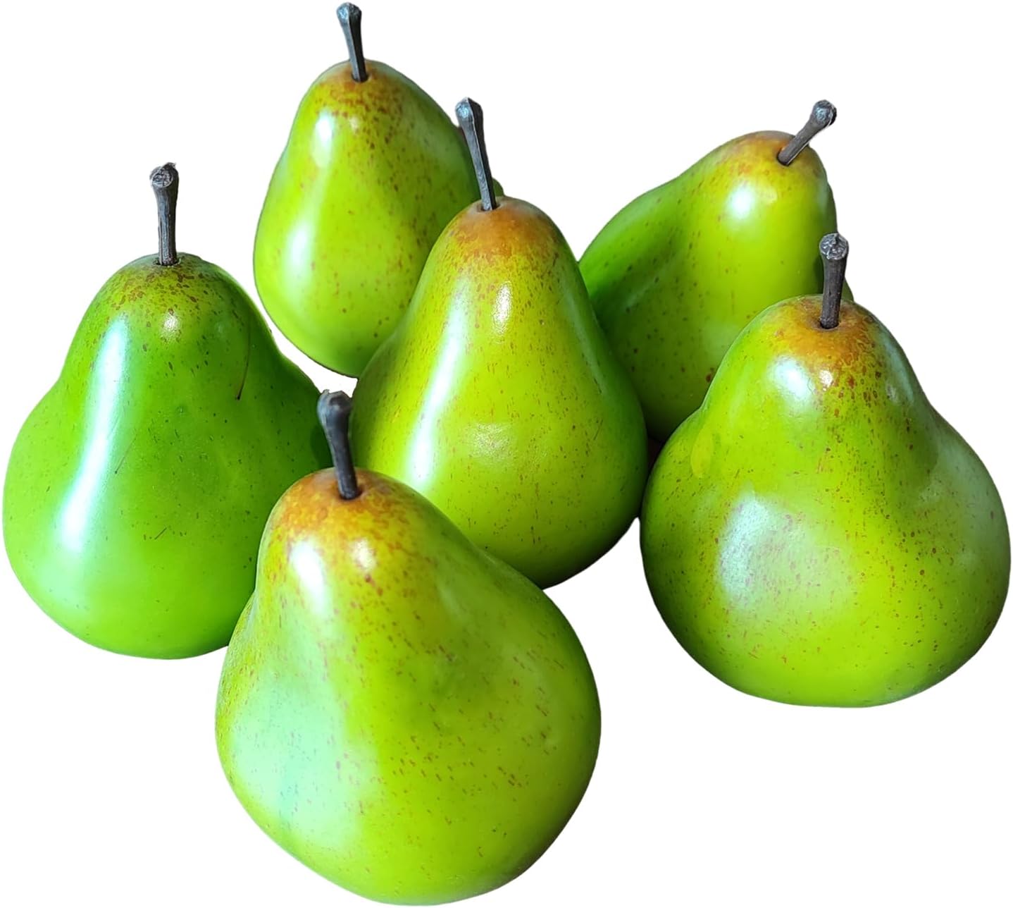 Lovmeety 6pcs Realistic Green Pears Photo Props
