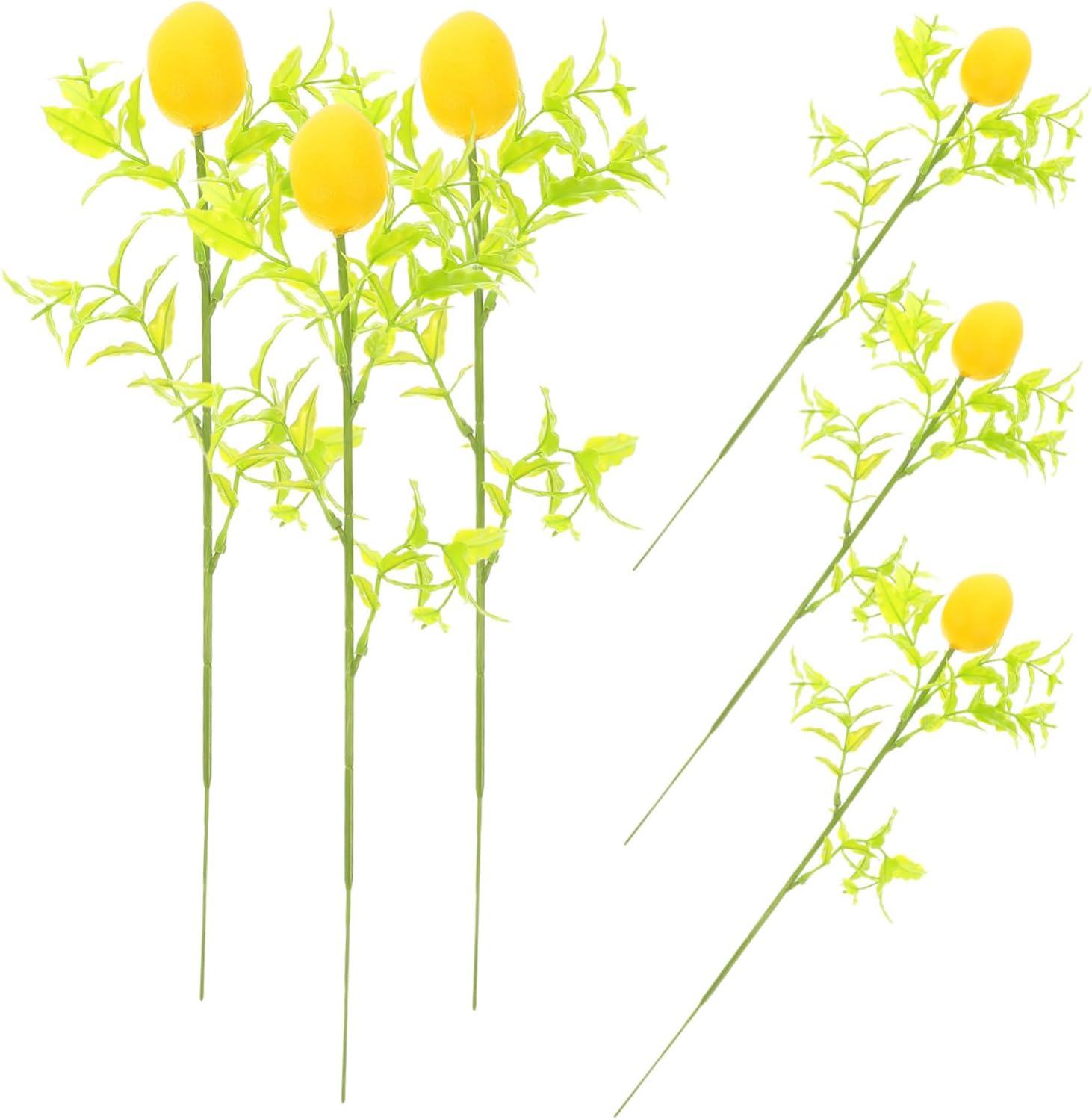 6pcs Lifelike Foam Lemon Cuttings for Home Decor