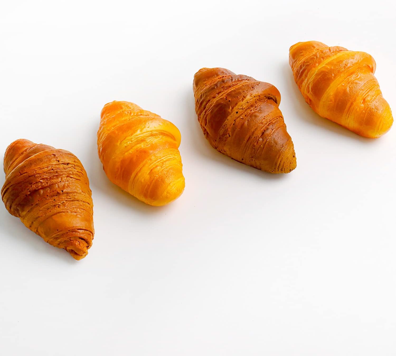 4 Pcs Artificial Croissant Rolls for Decoration
