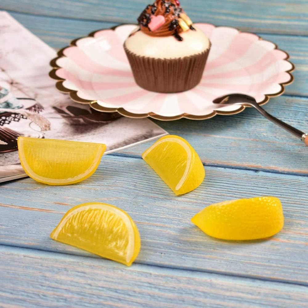 10 Pcs Artificial Lemon Slices Decorative Fake Limes