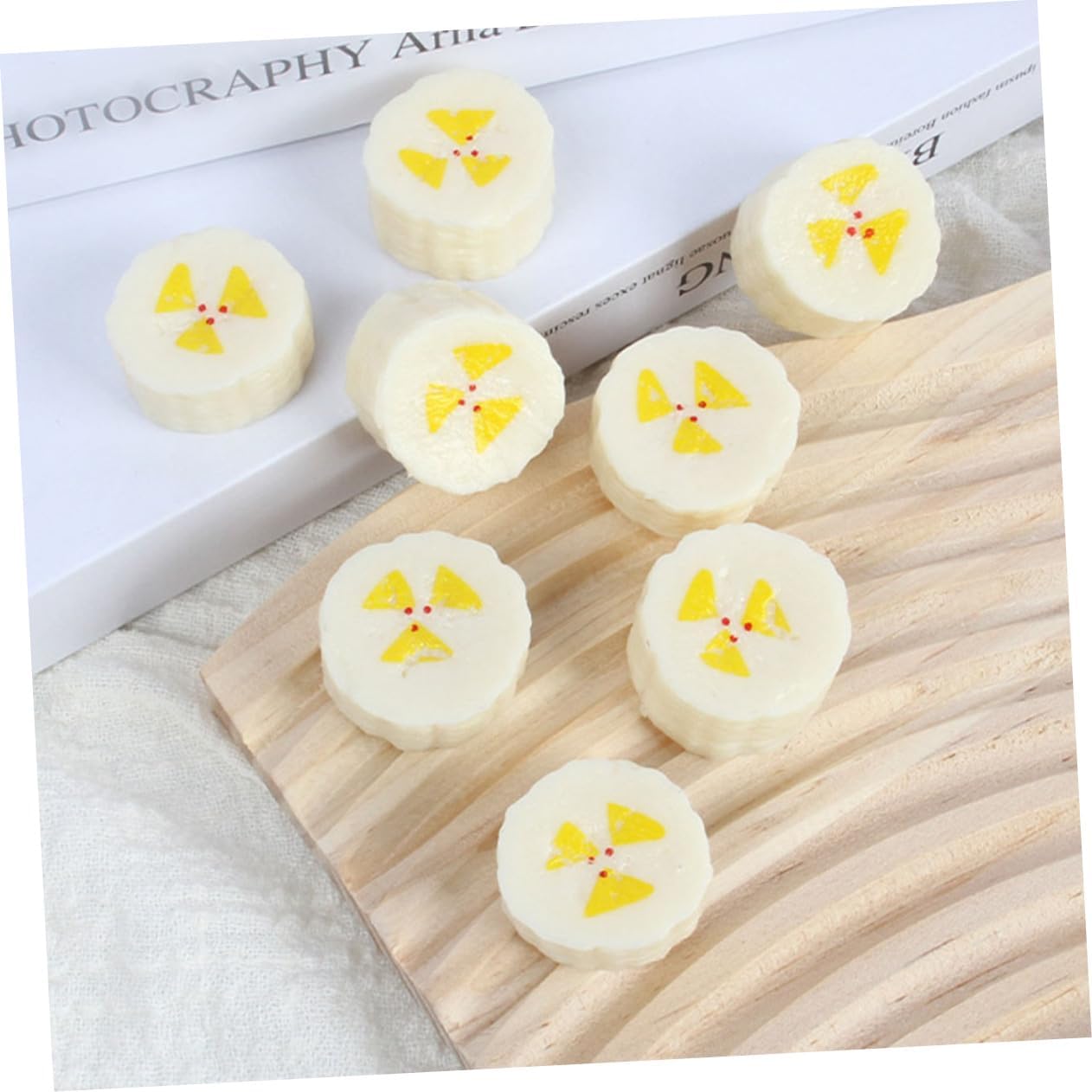 10pcs Lifelike Fake Bananas Artificial Banana Slices Decor