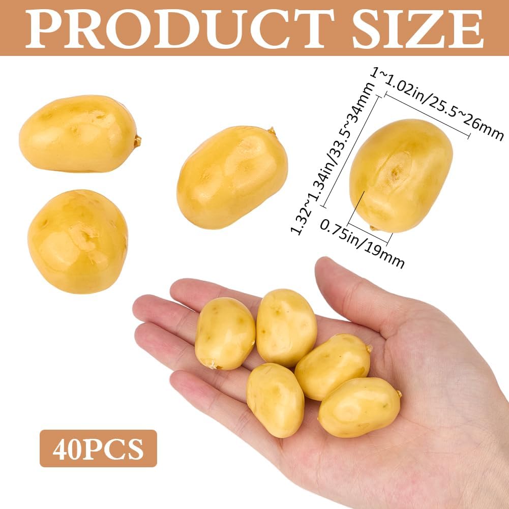 GORGECRAFT 40Pcs Artificial Foam Potatoes Decor Food