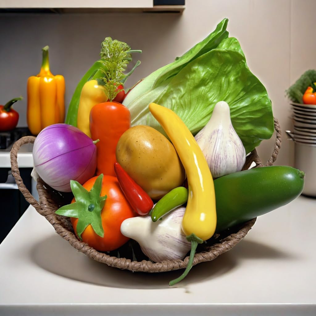 21pcs Realistic Artificial Vegetables for Kitchen Decor