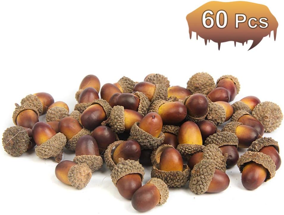 Veemoon 60pcs Artificial Acorn Fall Decor