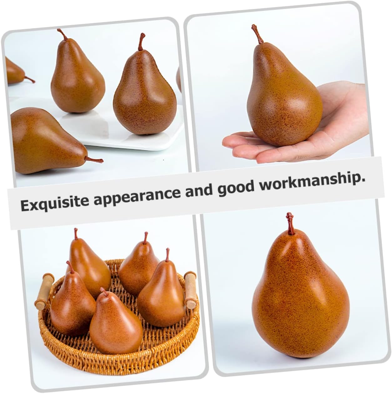 2Pcs Artificial Pear Decor for Home Kitchen Office