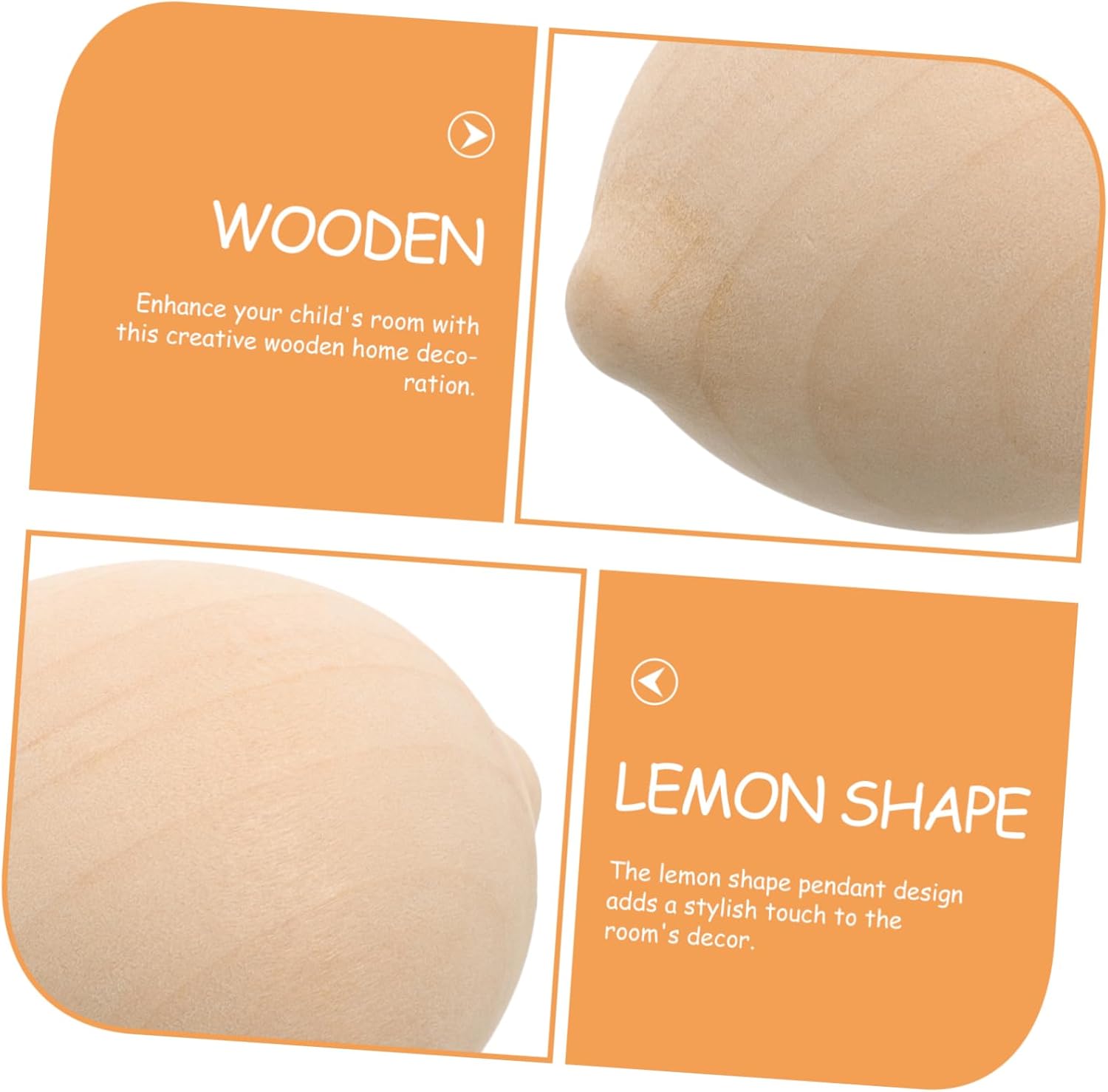 LIFKOME Wooden Lemon Embryo Toys 5pcs Set