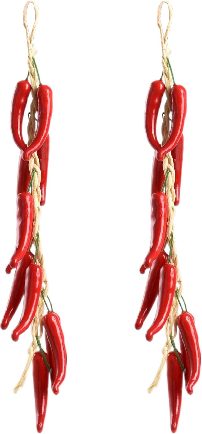 VIOCIWUO Artificial Pepper String 2 Sets Red