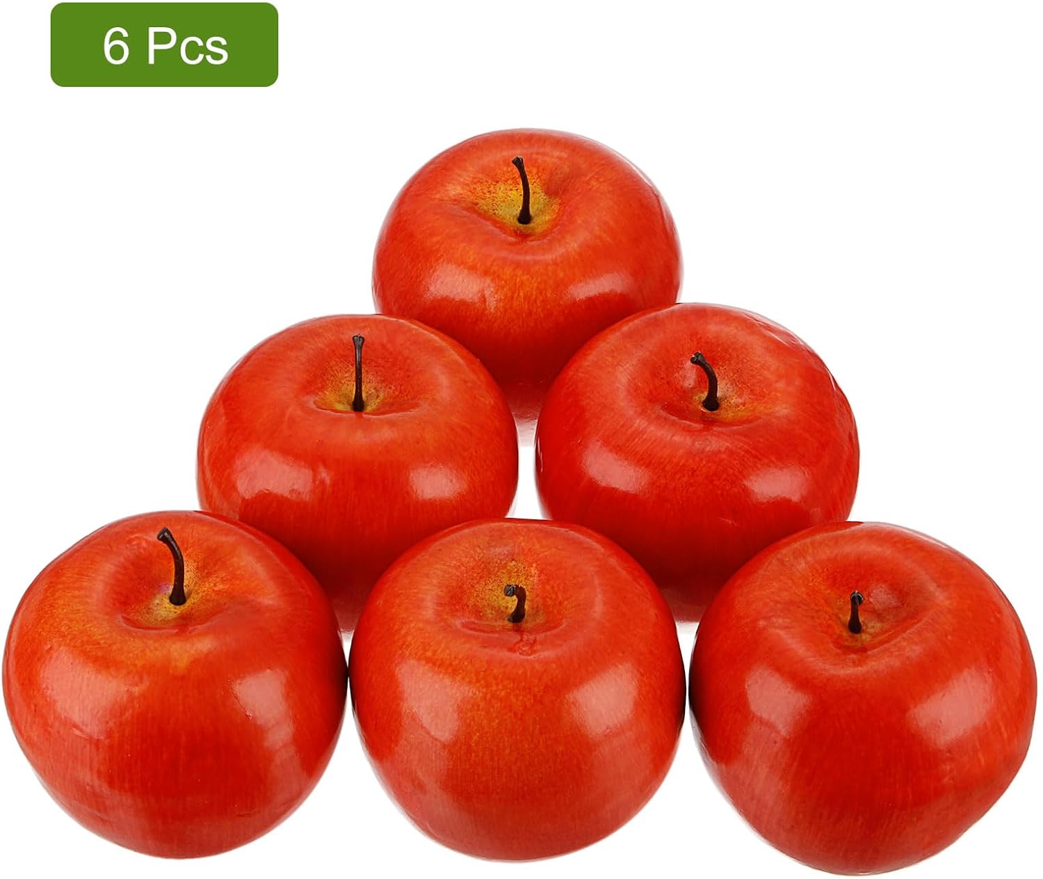 UXCELL 6Pcs Artificial Red Apples for Home Decoration