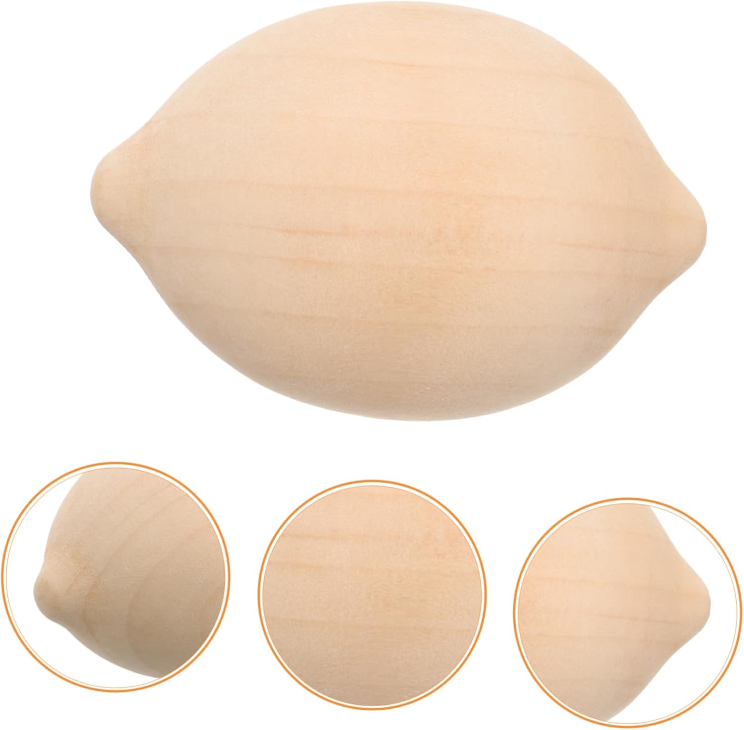 5pcs Unfinished Wooden Lemon Shapes for Painting and Decor
