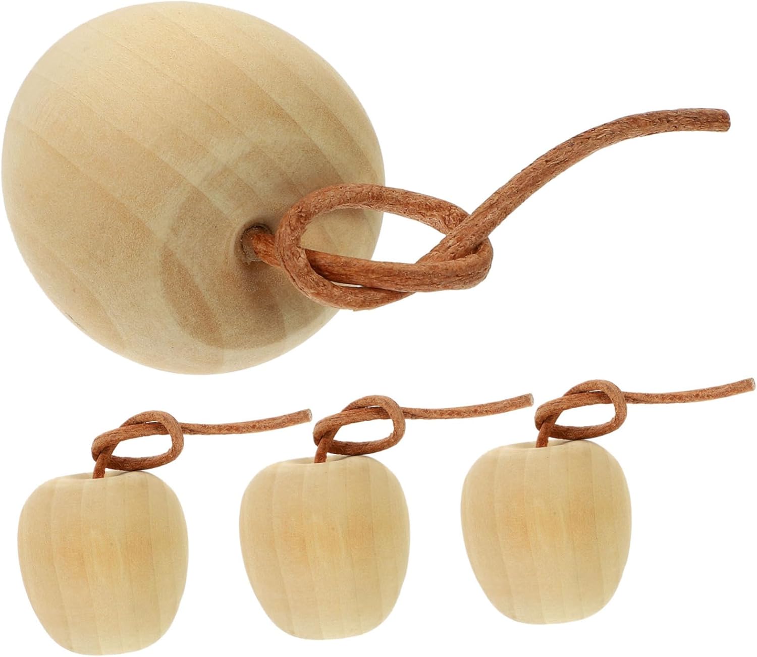4pcs Unpainted Wooden Fruit Ornaments DIY Kit for Home and Kitchen