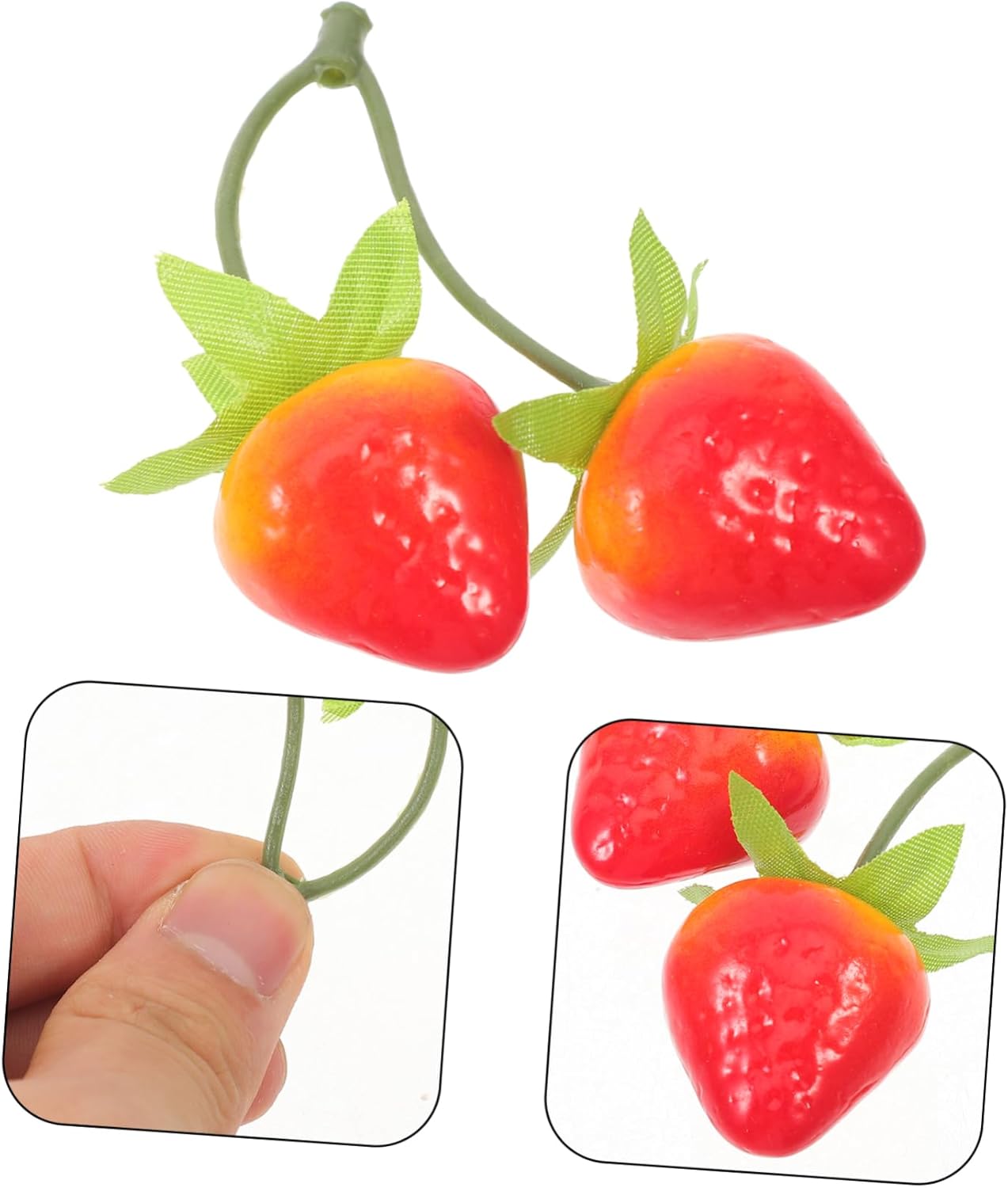 Garneck 20pcs Artificial Strawberry Decorations