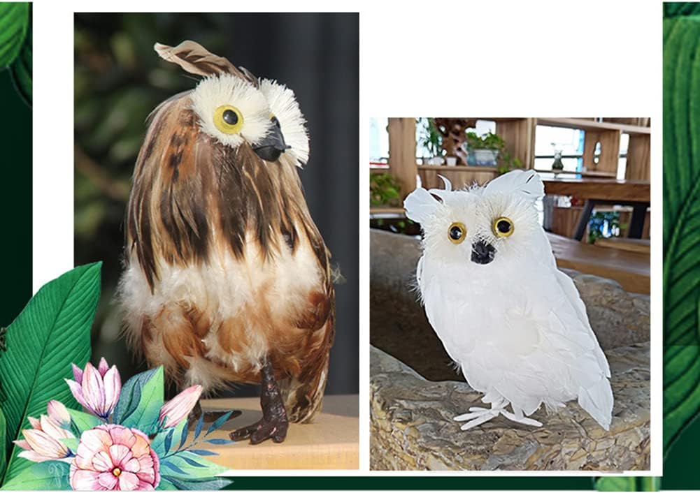 Realistic Artificial Feathered Owl for Home Decor