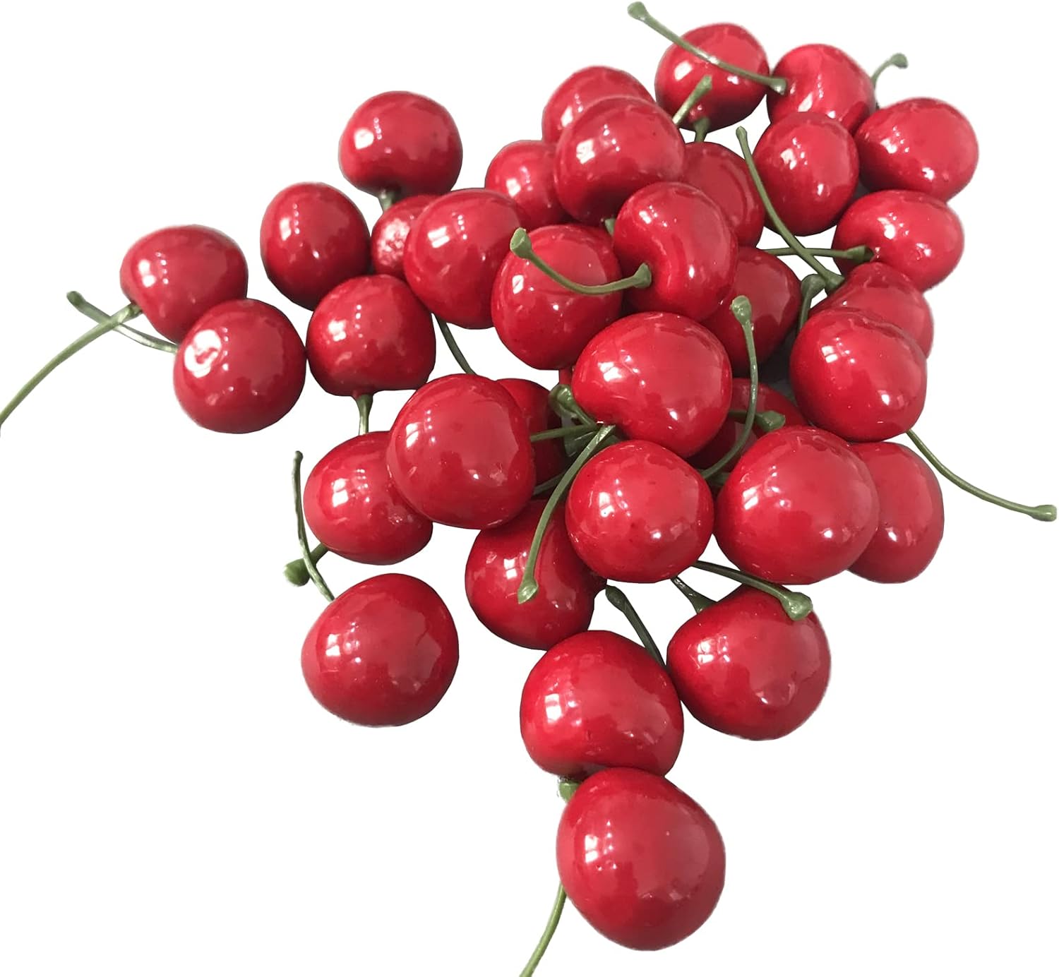50pcs Artificial Red Cherries Realistic Decoration Props