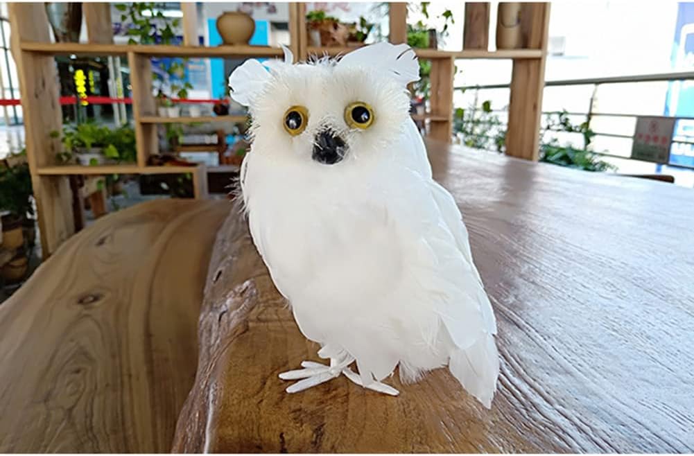 Realistic Artificial Feathered Owl for Home Decor