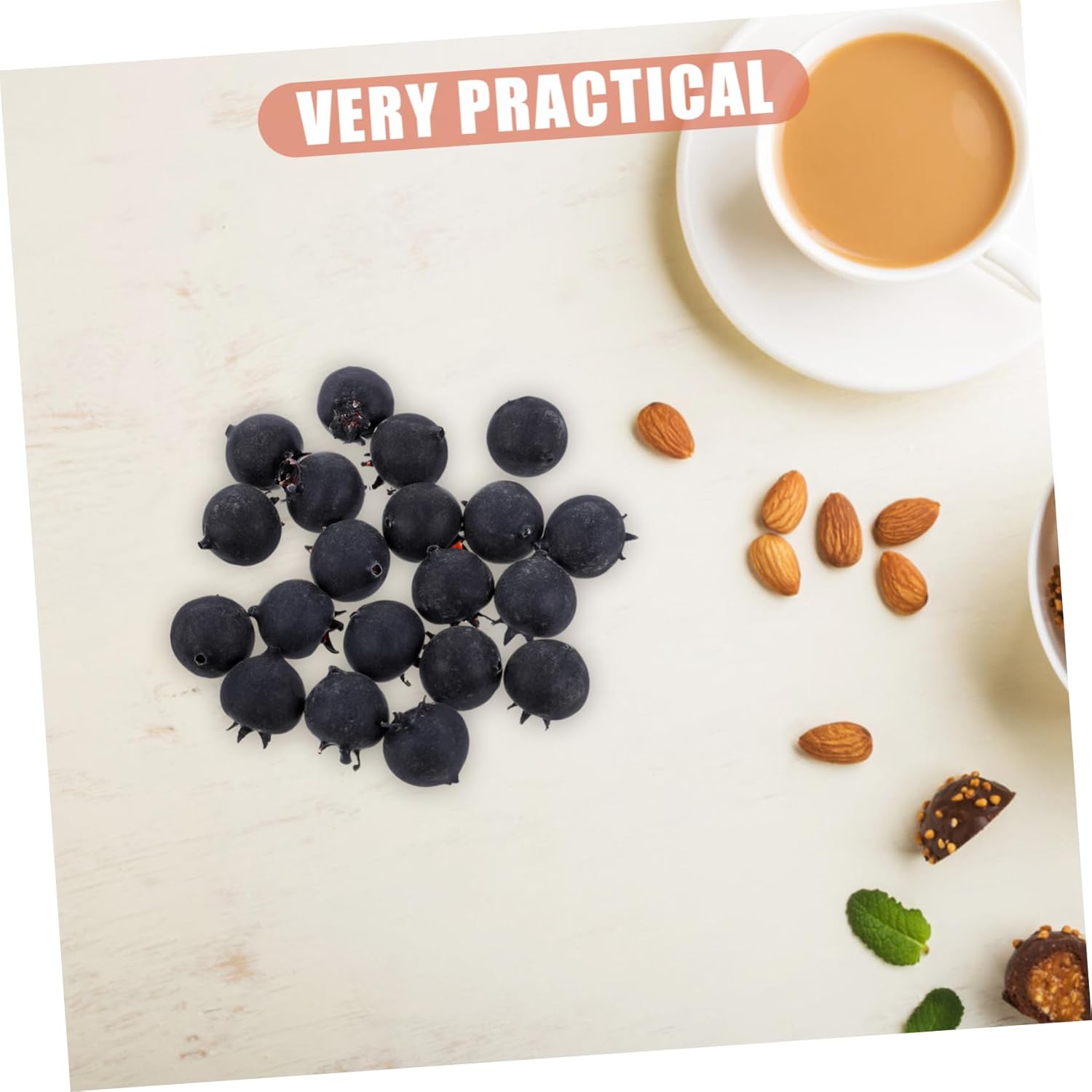 20pcs Lifelike Artificial Blueberries Decor Bunch