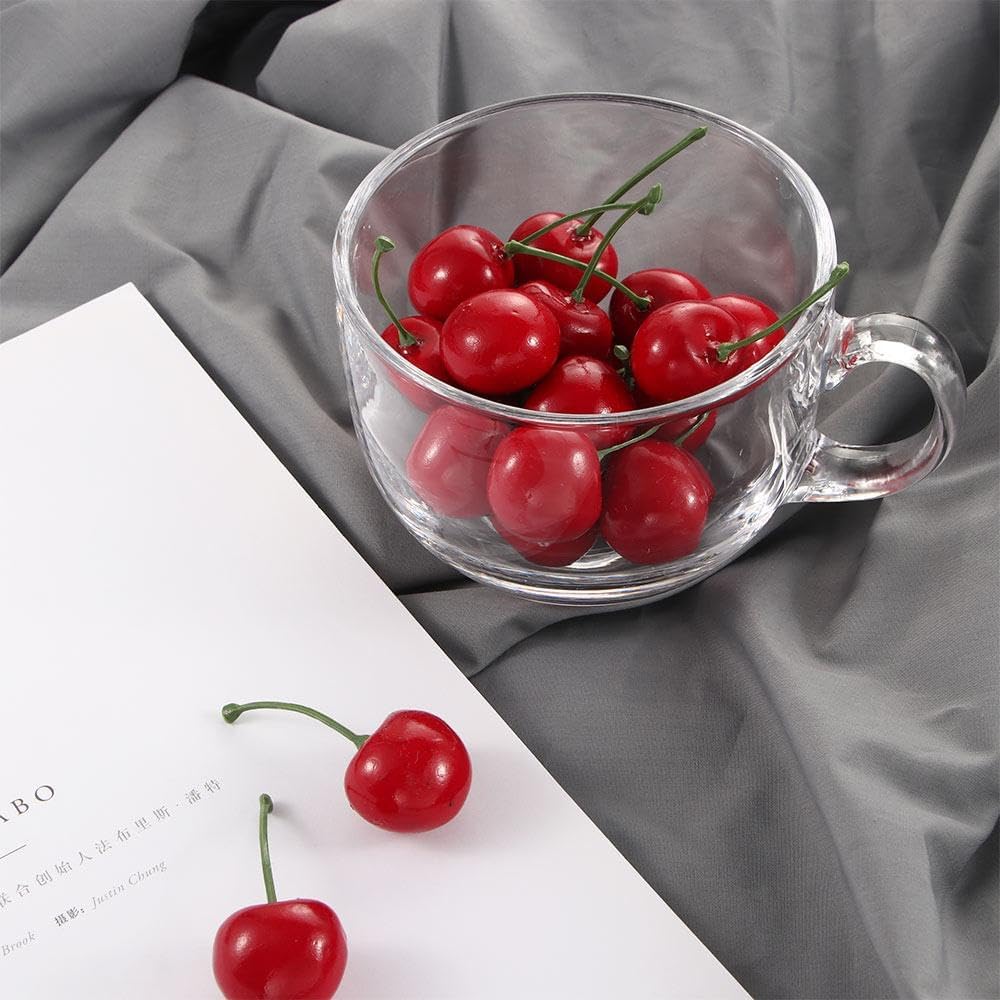 Lifelike Artificial Cherries Red and Red-Black 20pcs