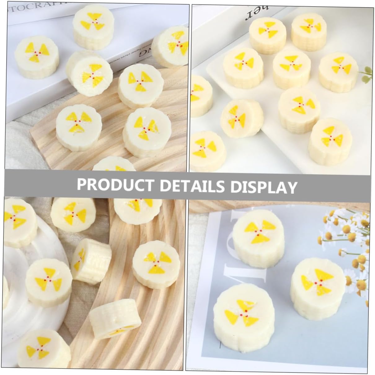 10pcs Lifelike Artificial Banana Slices for Home Decor