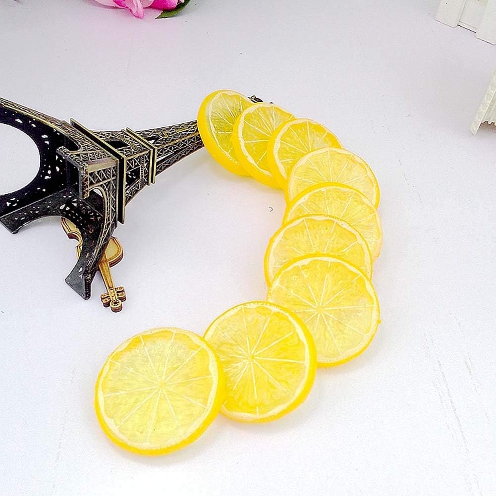 30Pcs Artificial Lemon Slices Wedding Decor Photography Props