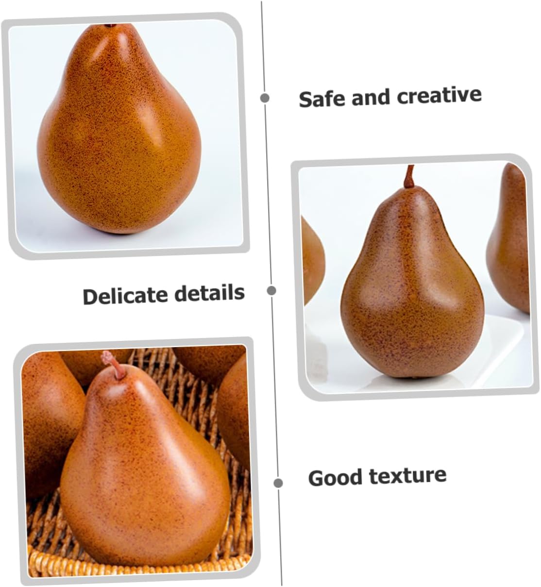 Healifty 2Pcs Lifelike Fake Pears Artificial Fruit Decor