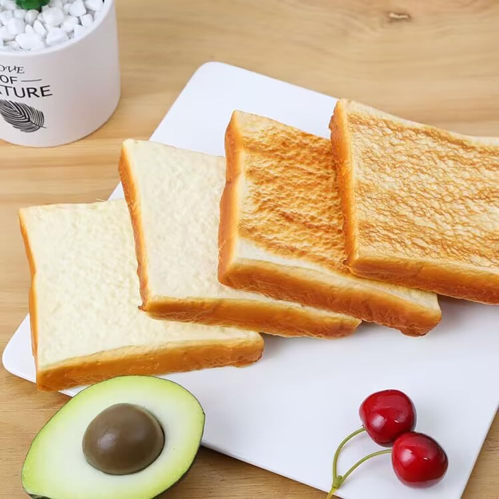 4Pcs Artificial Toast Slice Realistic Bread Decoration