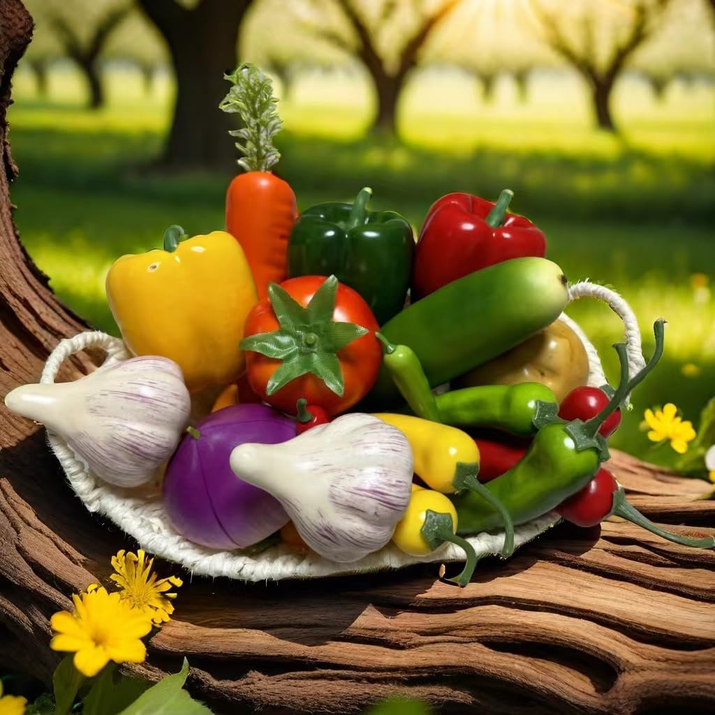 22pcs Realistic Artificial Vegetables for Home Kitchen Decor