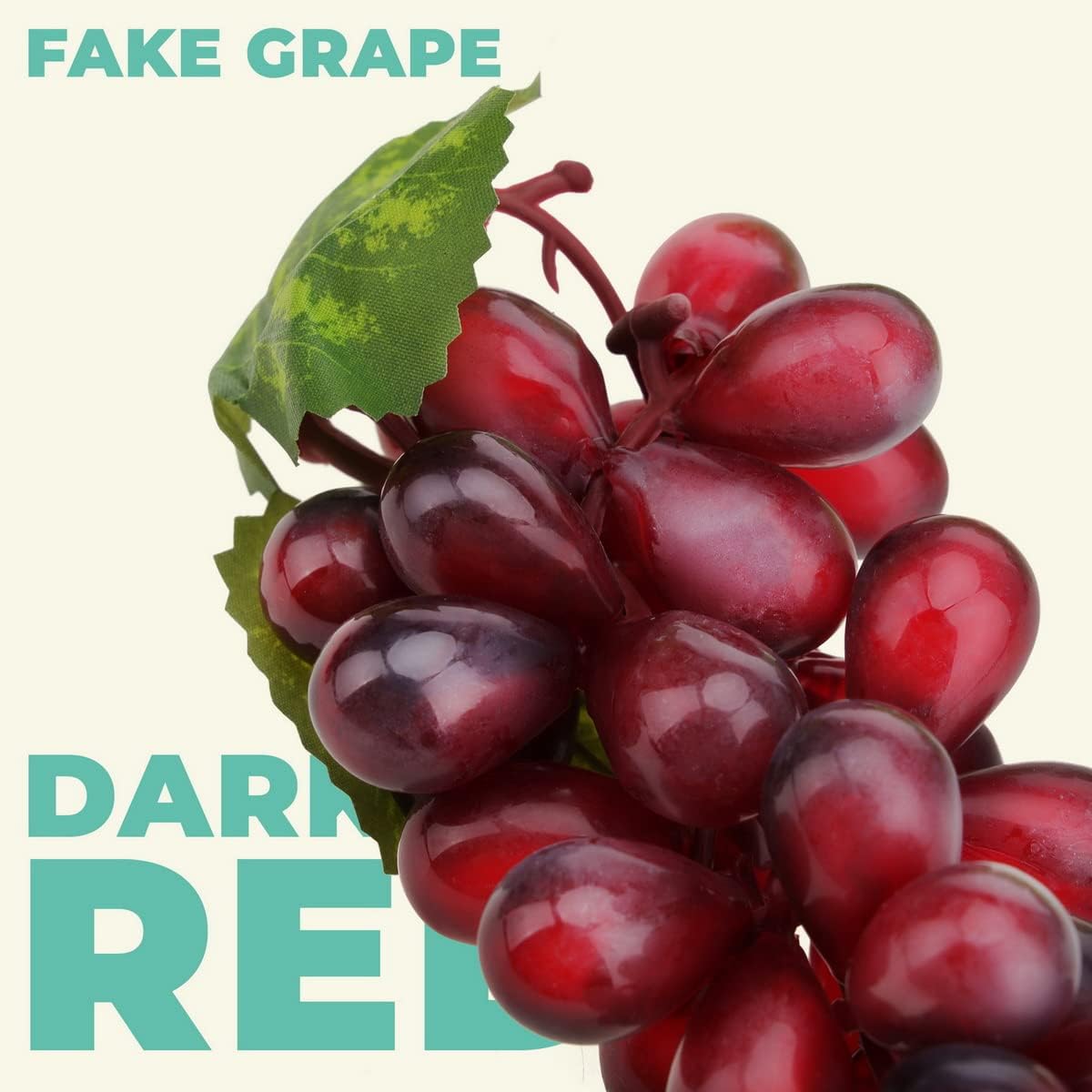 Artificial Grapes Plastic Decor Dark Red Bunches 4-Pack