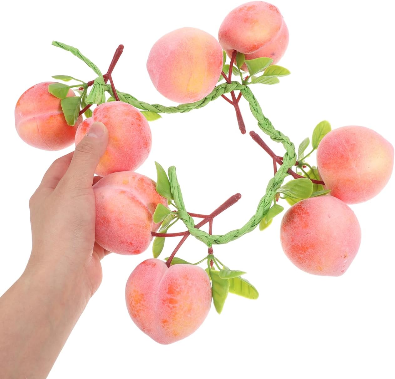 Kichvoe 3pcs Artificial Peach Clusters Hanging Ornament
