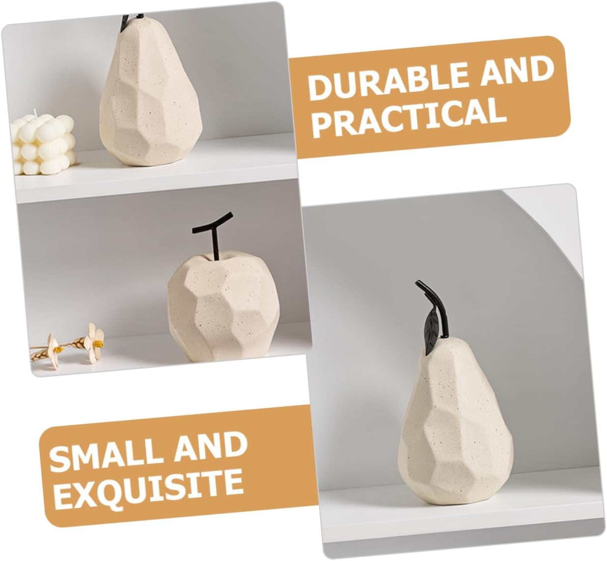 Happyyami Ceramic Pear Sculpture Home Decor Ornament