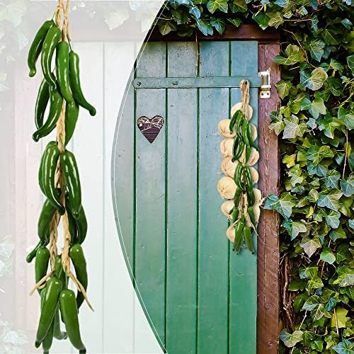 Artificial Hanging Pepper Garland 2 Sets Green